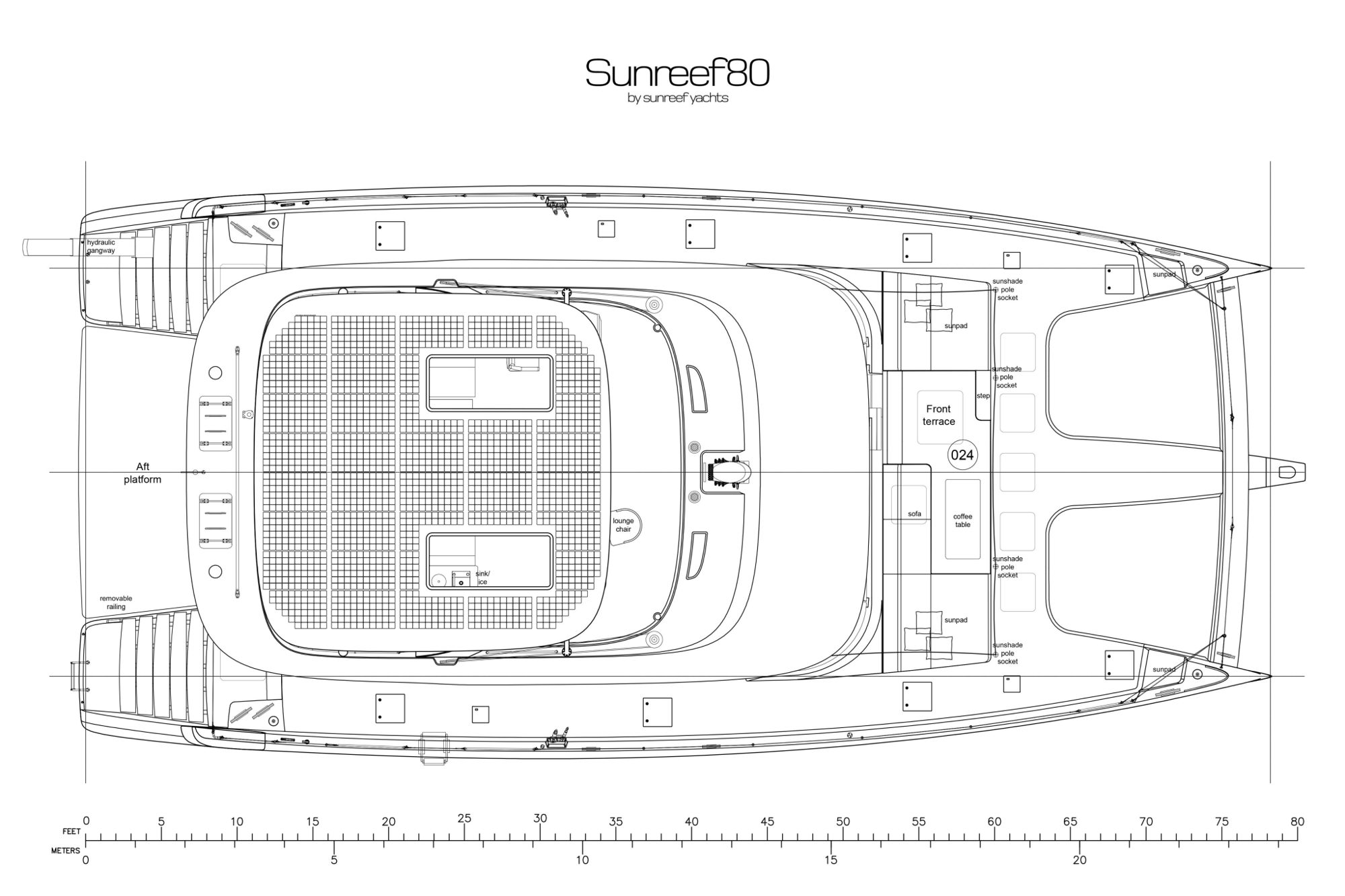 Sunreef 80 NOCTIS published deck layout 1