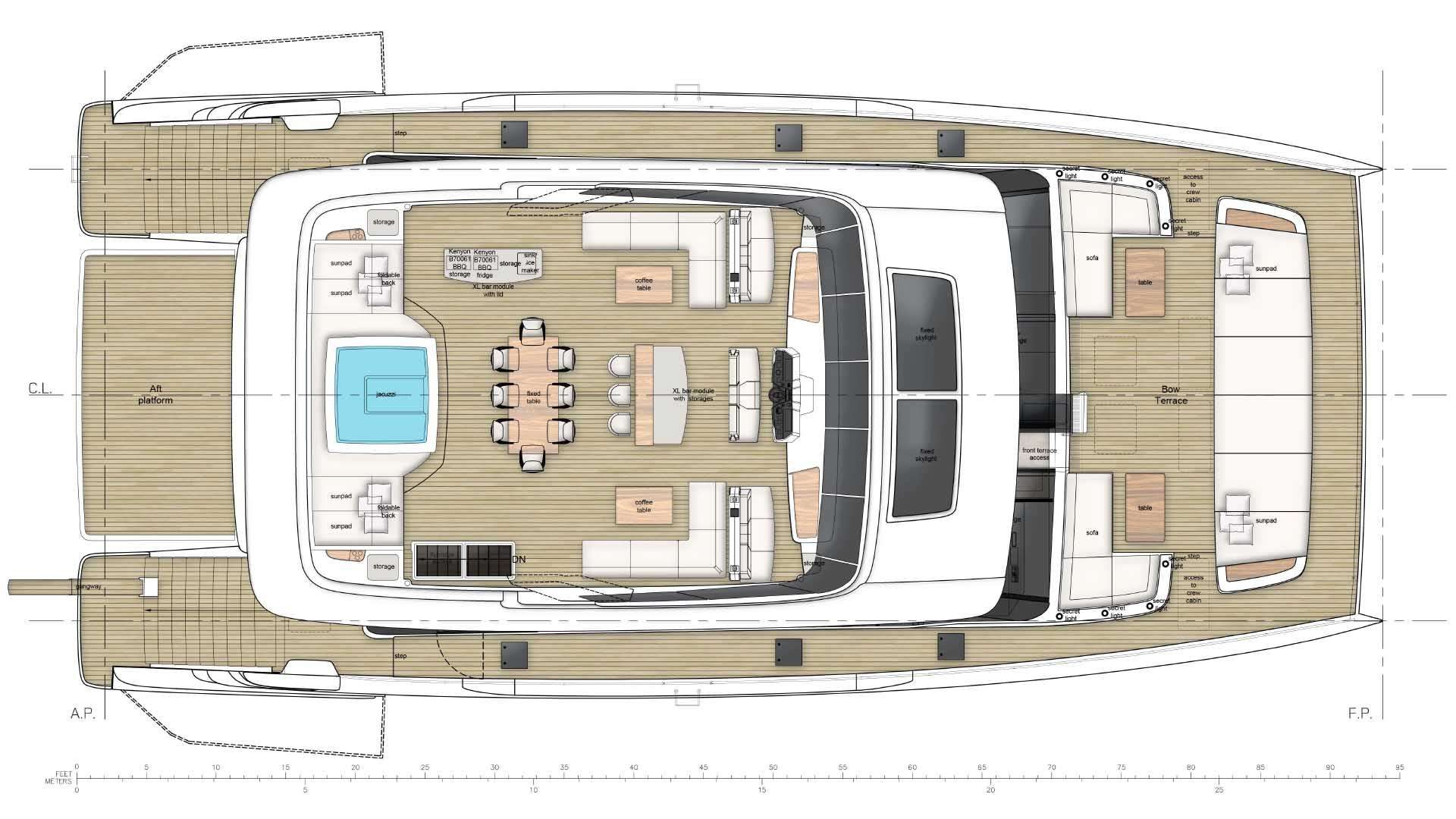 100 Sunreef Power 100 SUNREEF POWER published deck layout 2