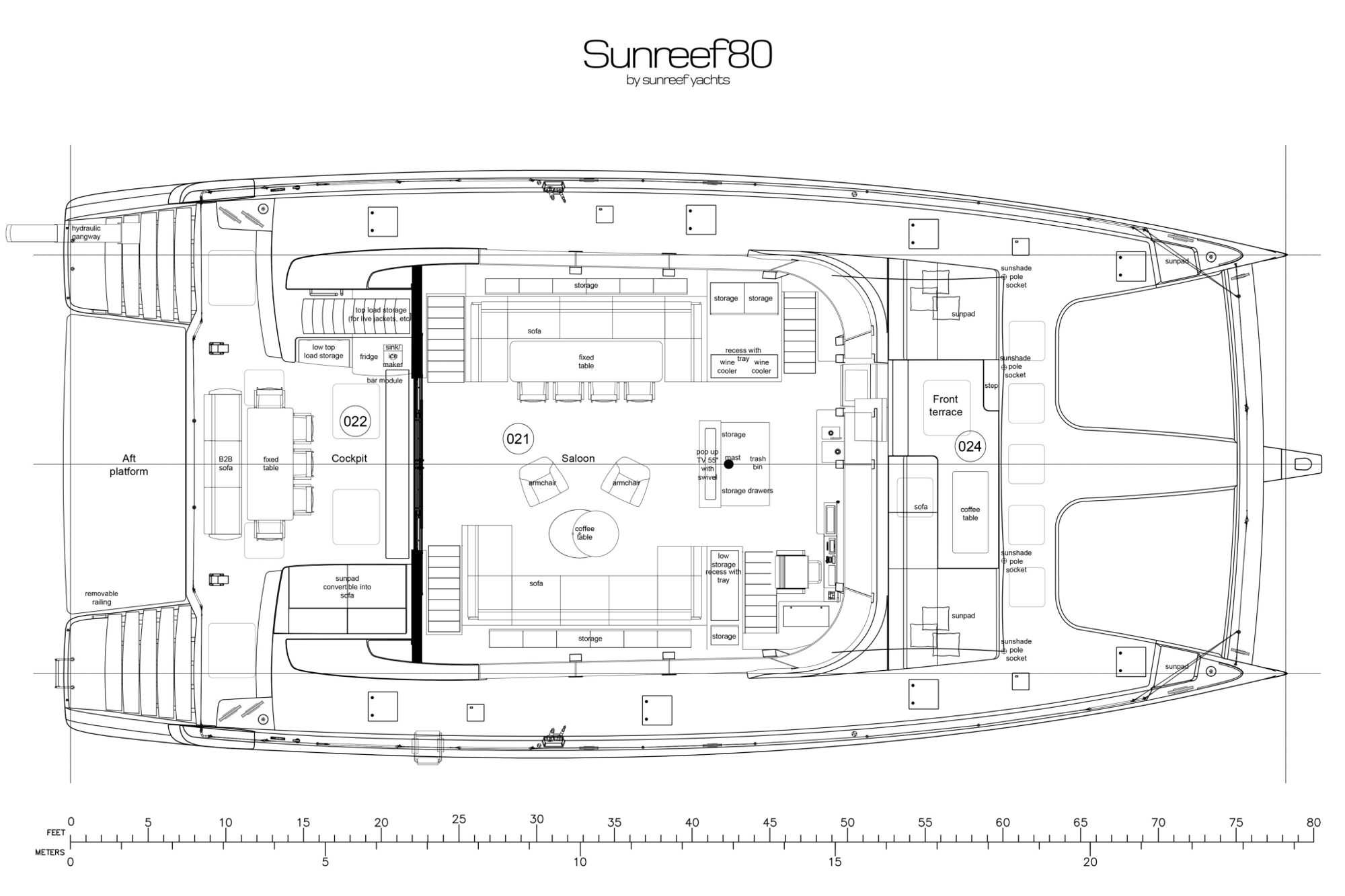 Sunreef 80 NOCTIS published deck layout 3