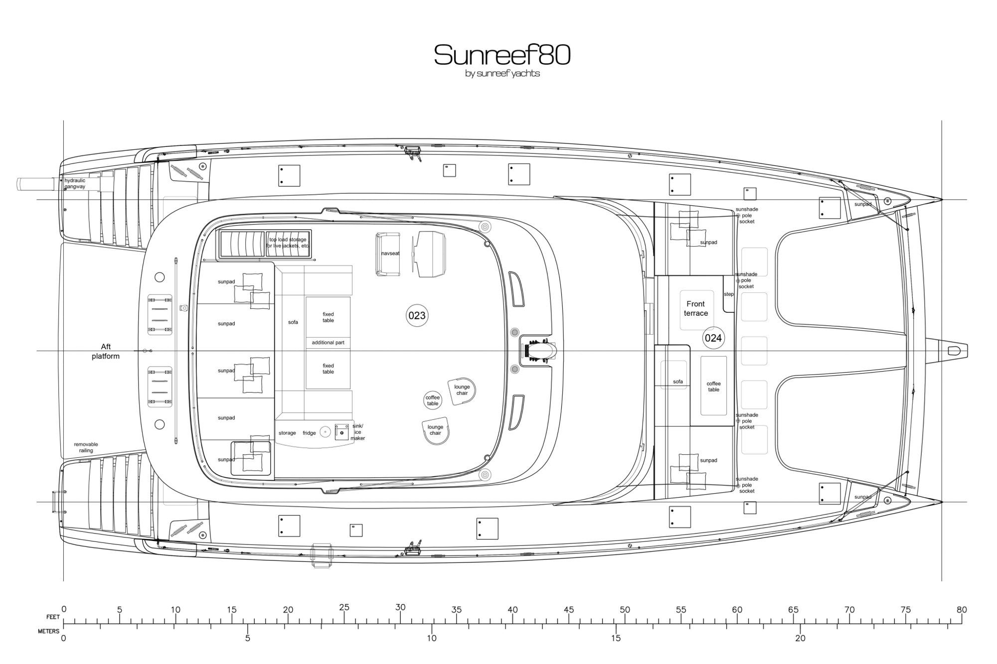 Sunreef 80 NOCTIS published deck layout 2