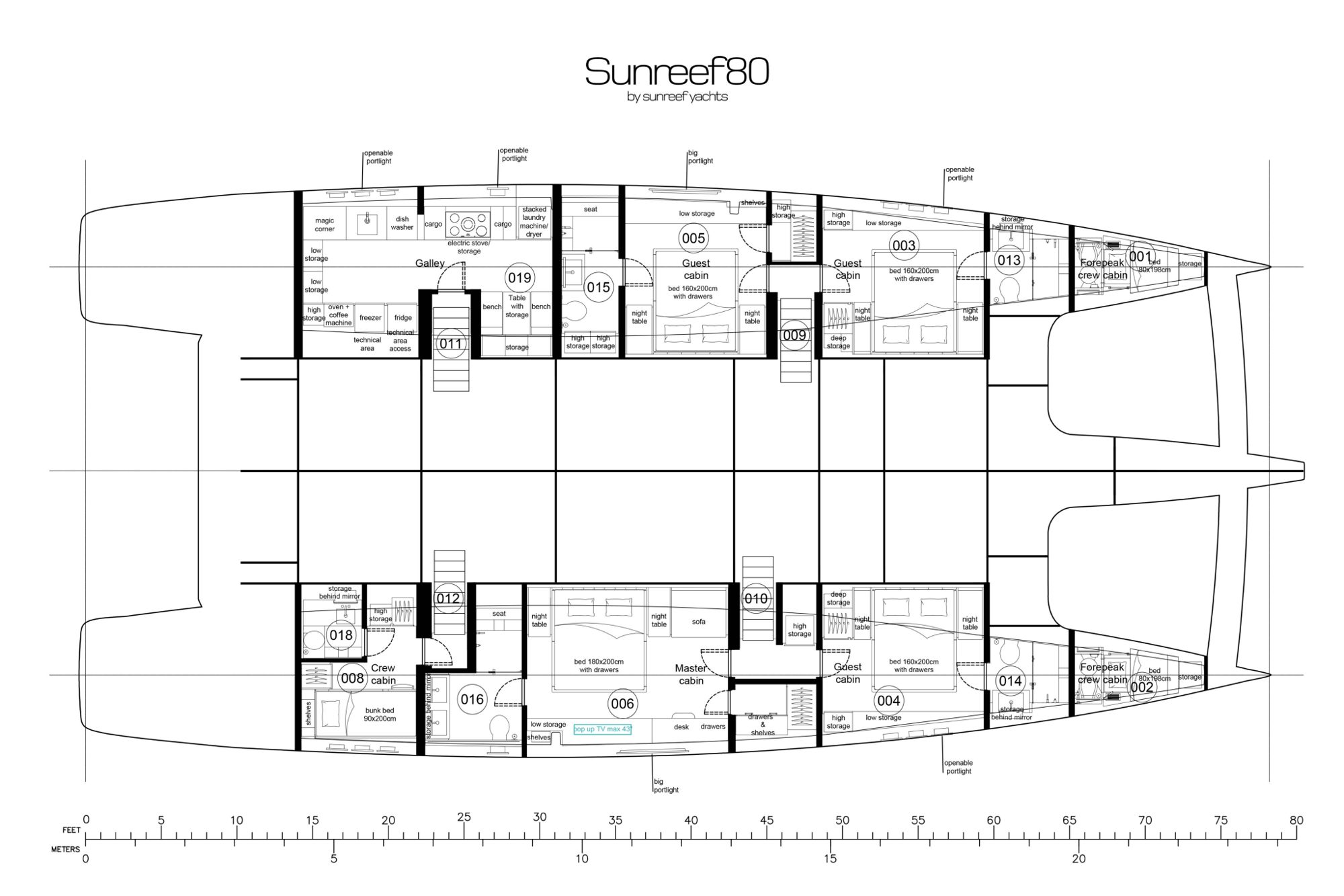 Sunreef 80 NOCTIS published deck layout 4