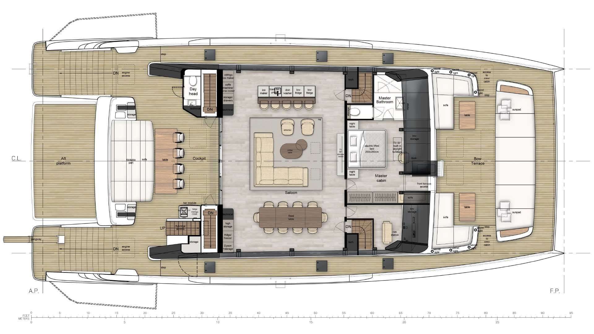 100 Sunreef Power 100 SUNREEF POWER published deck layout 3