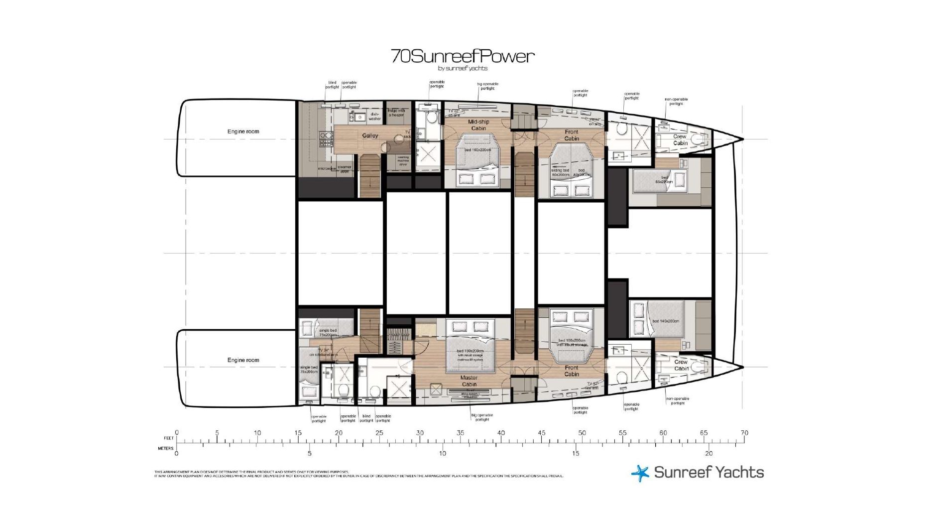 70 Sunreef Power BIKINY published deck layout 4