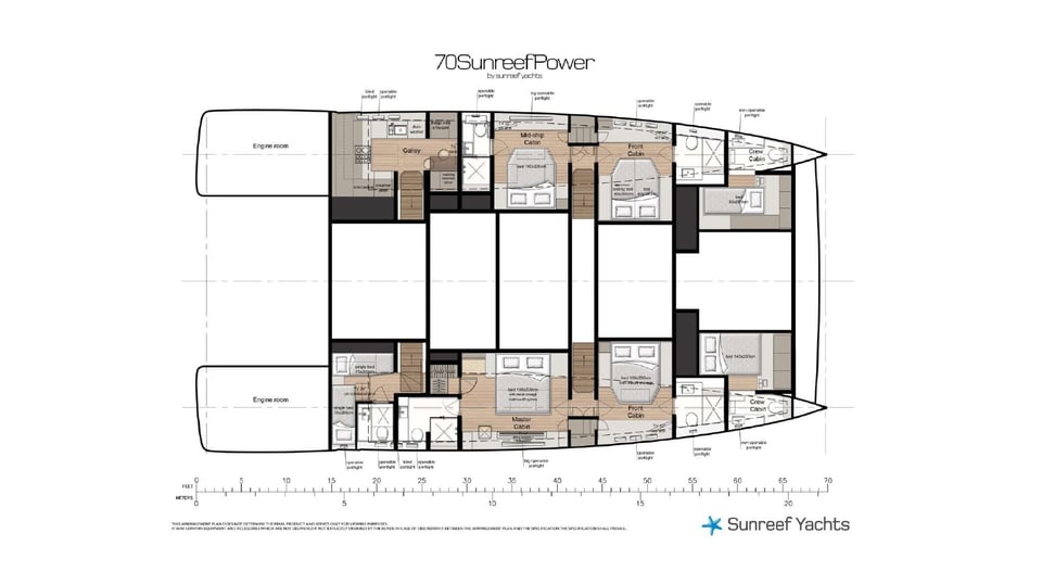 70 Sunreef Power BIKINY published deck layout 4
